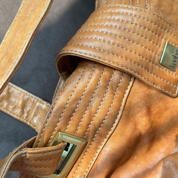 Kooba Natasha camel Italian Leather Tote bag purse - Picture 9 of 12